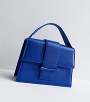 New Look Bright Blue Leather-Look Top Handle Cross Body Bag